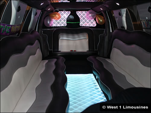 Interior view of 4x4 limo